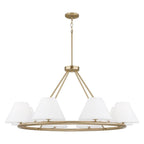 Capital Lighting 453281MA Matte Brass 44.75''w X 20.50''h 8-light Circular Chandelier In Matte Brass With White Fabric Shades And Glass Diffusers Image 1