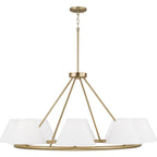 Capital Lighting 453281MA Matte Brass 44.75''w X 20.50''h 8-light Circular Chandelier In Matte Brass With White Fabric Shades And Glass Diffusers Image 2