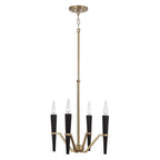 Capital Lighting 453841AB Aged Brass,Black 16'' W X 15.75'' H 4-light Chandelier In Aged Brass And Black Image 1