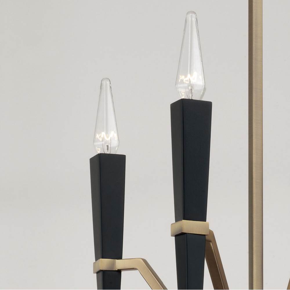 Capital Lighting 453841AB Aged Brass,Black 16'' W X 15.75'' H 4-light Chandelier In Aged Brass And Black Image 3