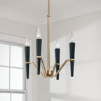 Capital Lighting Enzo 16'' W X 15.75'' H 4-light Chandelier In Aged Brass And Black