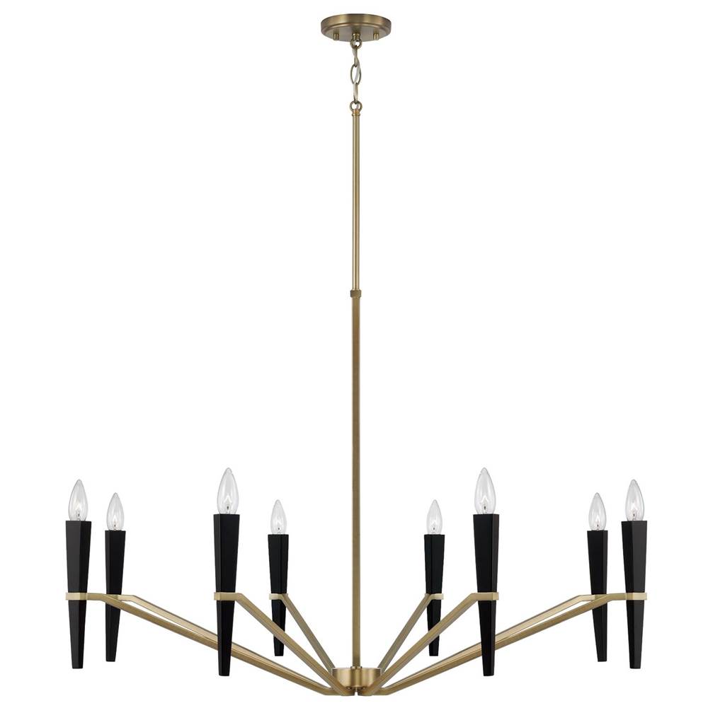 Capital Lighting 453881AB Aged Brass,Black 40'' W X 27'' H 8-light Chandelier In Aged Brass And Black Image 1