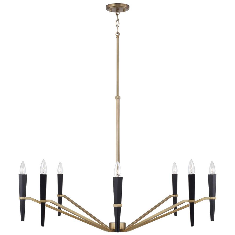 Capital Lighting 453881AB Aged Brass,Black 40'' W X 27'' H 8-light Chandelier In Aged Brass And Black Image 2