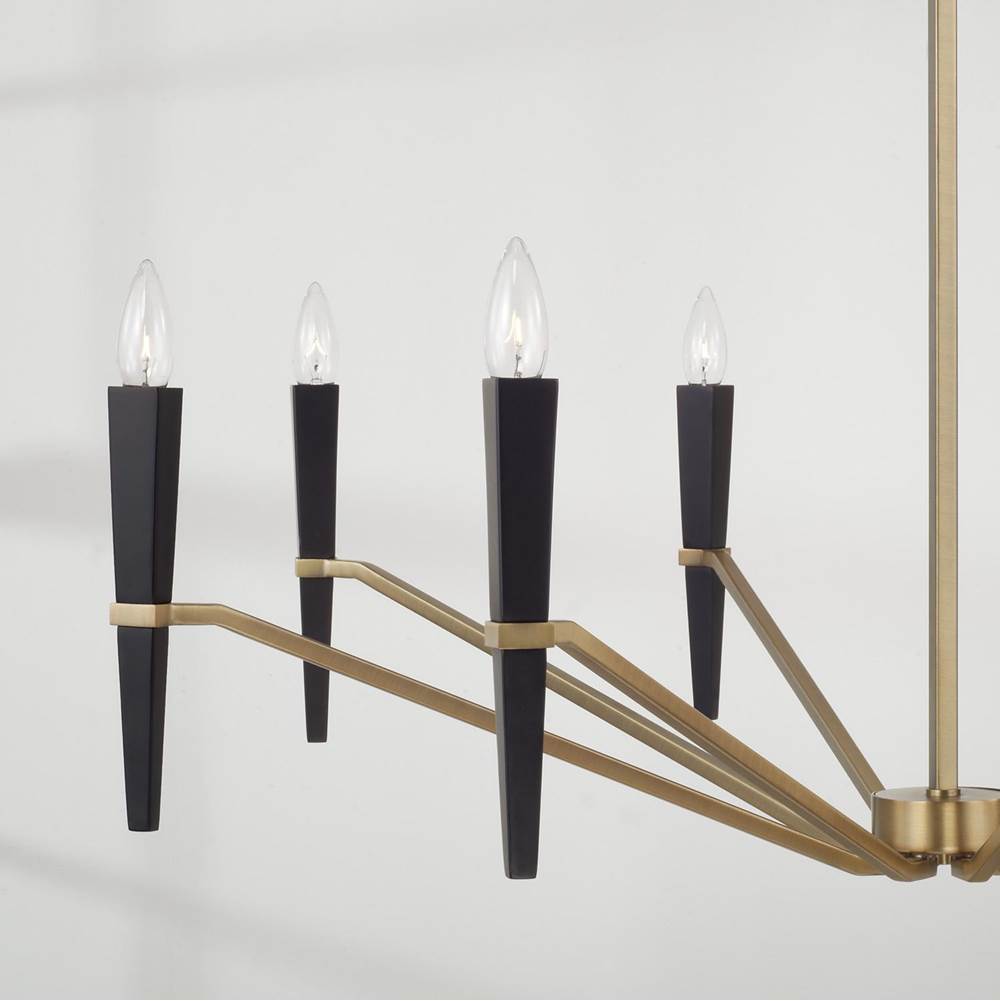 Capital Lighting 453881AB Aged Brass,Black 40'' W X 27'' H 8-light Chandelier In Aged Brass And Black Image 3