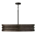 Capital Lighting 454041EB Espresso Stain,Black 30'' W X 18'' H 4-light Chandelier In Matte Black And Handcrafted Mango Wood In Espresso Stain Image 1