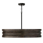 Capital Lighting 454041EB Espresso Stain,Black 30'' W X 18'' H 4-light Chandelier In Matte Black And Handcrafted Mango Wood In Espresso Stain Image 1