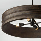 Capital Lighting 454041EB Espresso Stain,Black 30'' W X 18'' H 4-light Chandelier In Matte Black And Handcrafted Mango Wood In Espresso Stain Image 3
