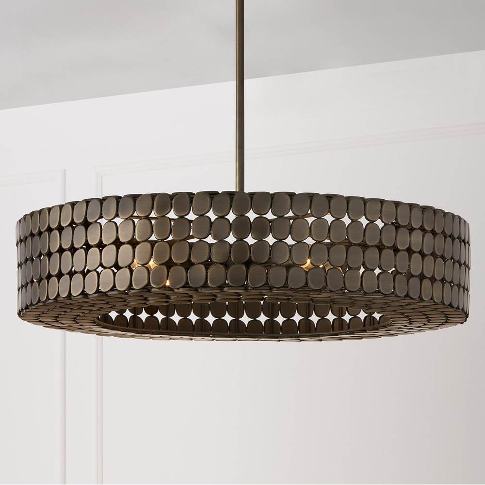 Capital Lighting Eliana 30.25'' W X 6.75'' H 4-light Medallion Chandelier In Dark Brass