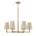 Capital Lighting 454561MA Matte Brass 28'' W X 36'' H 6-light Chandelier In Matte Brass With Tapered Bleached Natural Rope Shades Image 1