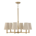Capital Lighting 454561MA Matte Brass 28'' W X 36'' H 6-light Chandelier In Matte Brass With Tapered Bleached Natural Rope Shades Image 2