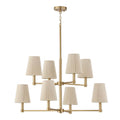 Capital Lighting 454581MA Matte Brass 36'' W X 36'' H 8-light Two-tier Chandelier In Matte Brass With Tapered Bleached Natural Rope Shades Image 1