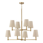 Capital Lighting 454581MA Matte Brass 36'' W X 36'' H 8-light Two-tier Chandelier In Matte Brass With Tapered Bleached Natural Rope Shades Image 1