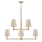 Capital Lighting 454581MA Matte Brass 36'' W X 36'' H 8-light Two-tier Chandelier In Matte Brass With Tapered Bleached Natural Rope Shades Image 3