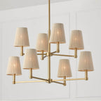 Capital Lighting Mira 36'' W X 36'' H 8-light Two-tier Chandelier In Matte Brass With Tapered Bleached Natural Rope Shades