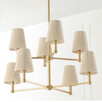 Capital Lighting 454581MA Matte Brass 36'' W X 36'' H 8-light Two-tier Chandelier In Matte Brass With Tapered Bleached Natural Rope Shades Image 2