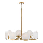 Capital Lighting 454682AD Aged Brass 28'' W X 7.25'' H 8-light Chandelier In Aged Brass With Natural Alabaster Stone Image 1