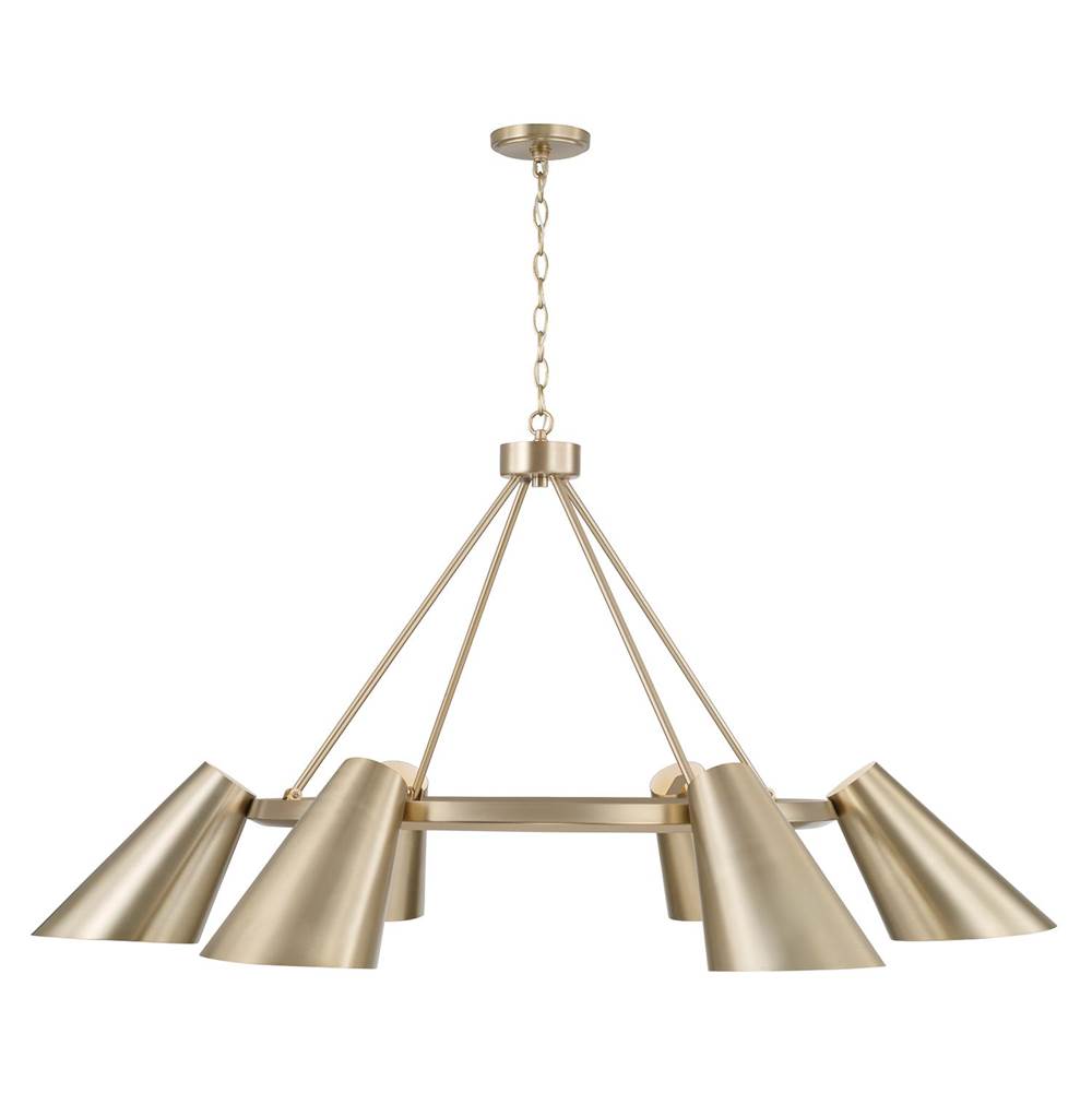 Capital Lighting 454961MA Matte Brass 48'' W X 25.5'' H 6-light Modern Ring Chandelier In Matte Brass With Painted White Interior Image 1