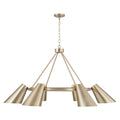 Capital Lighting 454961MA Matte Brass 48'' W X 25.5'' H 6-light Modern Ring Chandelier In Matte Brass With Painted White Interior Image 1