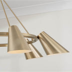 Capital Lighting 454961MA Matte Brass 48'' W X 25.5'' H 6-light Modern Ring Chandelier In Matte Brass With Painted White Interior Image 3