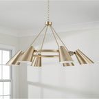 Capital Lighting Leo 48'' W X 25.5'' H 6-light Modern Ring Chandelier In Matte Brass With Painted White Interior