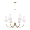 Capital Lighting 455261AD-550 Aged Brass 37.25'' W X 26.5'' H 6-light Transitional Chandelier In Aged Brass With Tapered Soft White Glass Image 1