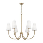 Capital Lighting 455261AD-550 Aged Brass 37.25'' W X 26.5'' H 6-light Transitional Chandelier In Aged Brass With Tapered Soft White Glass Image 1