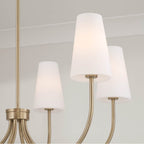 Capital Lighting 455261AD-550 Aged Brass 37.25'' W X 26.5'' H 6-light Transitional Chandelier In Aged Brass With Tapered Soft White Glass Image 3