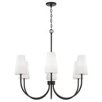 Capital Lighting 455261MB-550 Matte Black 37.25'' W X 26.5'' H 6-light Transitional Chandelier In Matte Black With Tapered Soft White Glass Image 2
