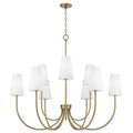 Capital Lighting 455291AD-550 Aged Brass 46'' W X 32.25'' H 9-light Two-tier Chandelier In Aged Brass With Tapered Soft White Glass Image 1