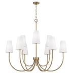 Capital Lighting 455291AD-550 Aged Brass 46'' W X 32.25'' H 9-light Two-tier Chandelier In Aged Brass With Tapered Soft White Glass Image 1