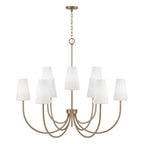 Capital Lighting 455291AD-550 Aged Brass 46'' W X 32.25'' H 9-light Two-tier Chandelier In Aged Brass With Tapered Soft White Glass Image 2