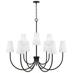 Capital Lighting 455291MB-550 Matte Black 46'' W X 32.25'' H 9-light Two-tier Chandelier In Matte Black With Tapered Soft White Glass Image 2