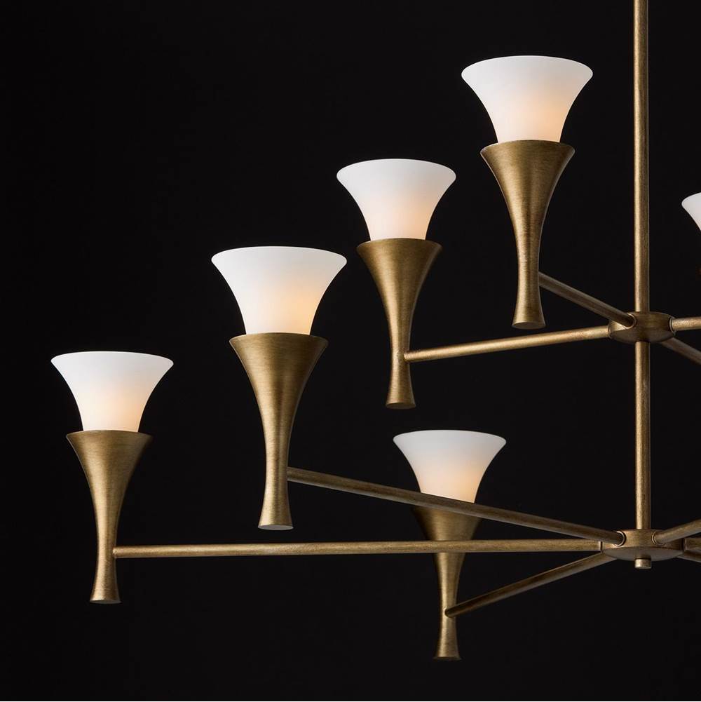 Capital Lighting 455701ML Mystic Luster 48'' W X 35'' H 10-light Two-tier Chandelier In Mystic Luster With Soft White Glass Image 3