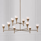 Capital Lighting Nola 48'' W X 35'' H 10-light Two-tier Chandelier In Mystic Luster With Soft White Glass