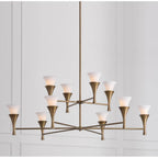 Capital Lighting 455701ML Mystic Luster 48'' W X 35'' H 10-light Two-tier Chandelier In Mystic Luster With Soft White Glass Image 2