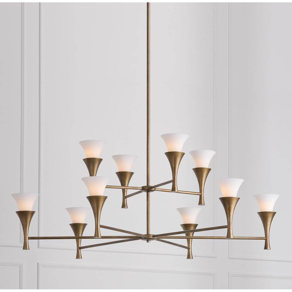Capital Lighting 455701ML Mystic Luster 48'' W X 35'' H 10-light Two-tier Chandelier In Mystic Luster With Soft White Glass Image 2