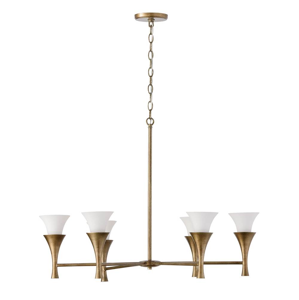 Capital Lighting 455761ML Mystic Luster 34'' W X 23'' H 6-light Chandelier In Mystic Luster With Soft White Glass Image 1