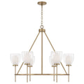 Capital Lighting 455961AD Aged Brass 35'' W X 31'' H 6-light Ring Chandelier In Aged Brass With Layered White And Clear Glass Image 1