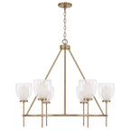 Capital Lighting 455961AD Aged Brass 35'' W X 31'' H 6-light Ring Chandelier In Aged Brass With Layered White And Clear Glass Image 1