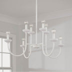 Capital Lighting Mallory 32.5'' W X 26'' H 8-light Chandelier In Matte White With Handcrafted Fluted Ceramic Accents