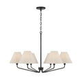 Capital Lighting 456661ES-713 Espresso 35'' W X 22.5'' H 6-light Angular Chandelier In Espresso With Tapered Soft Tan Fabric Shades Image 1