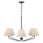 Capital Lighting 456661ES-713 Espresso 35'' W X 22.5'' H 6-light Angular Chandelier In Espresso With Tapered Soft Tan Fabric Shades Image 2