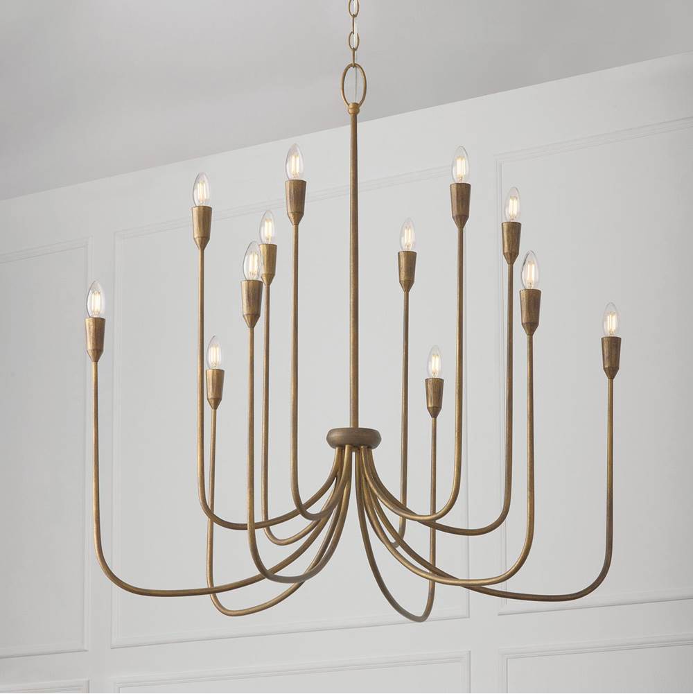 Capital Lighting Marley 40'' W X 38'' H 12-light Chandelier In Mystic Bronze