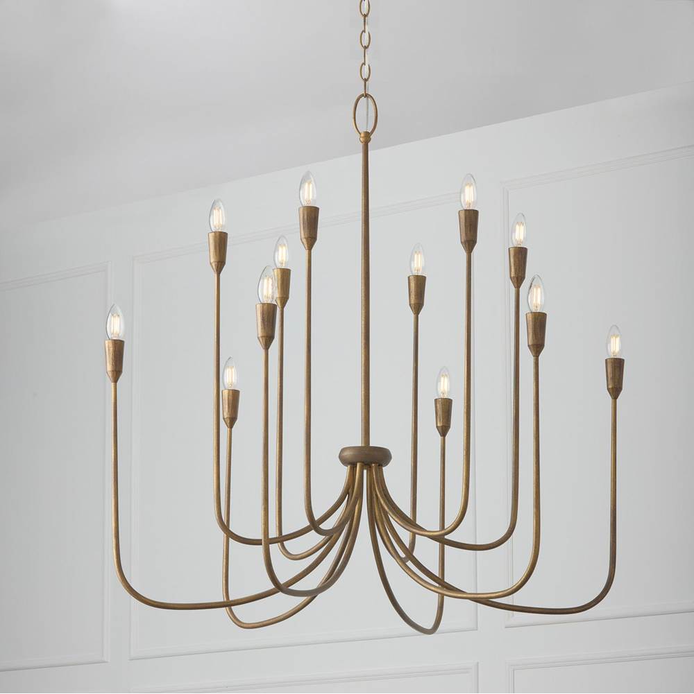 Capital Lighting 456801MZ Mystic Bronze 40'' W X 38'' H 12-light Chandelier In Mystic Bronze Image 2