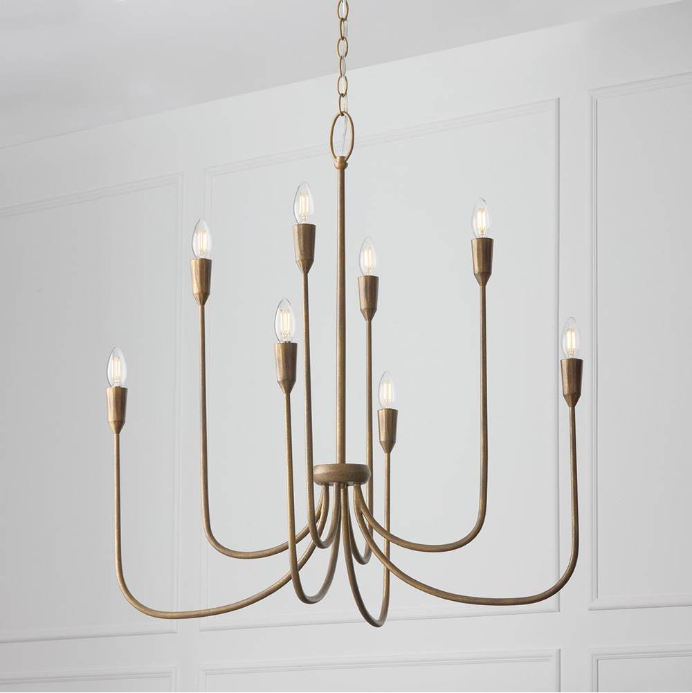 Capital Lighting Marley 33'' W X 32'' H 8-light Chandelier In Mystic Bronze