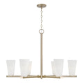 Capital Lighting 456961MA-556 Matte Brass 36'' W X 20'' H 6-light Chandelier In Matte Brass With Faux Alabaster Glass Image 1