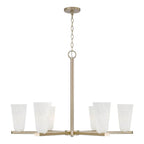 Capital Lighting 456961MA-556 Matte Brass 36'' W X 20'' H 6-light Chandelier In Matte Brass With Faux Alabaster Glass Image 1