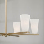 Capital Lighting 456961MA-556 Matte Brass 36'' W X 20'' H 6-light Chandelier In Matte Brass With Faux Alabaster Glass Image 3