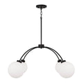 Capital Lighting 457141BI-557 Black Iron 37'' W X 15'' H 4-light Chandelier  In Matte Black With Soft White Glass Globes Image 1