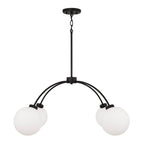 Capital Lighting 457141BI-557 Black Iron 37'' W X 15'' H 4-light Chandelier  In Matte Black With Soft White Glass Globes Image 1